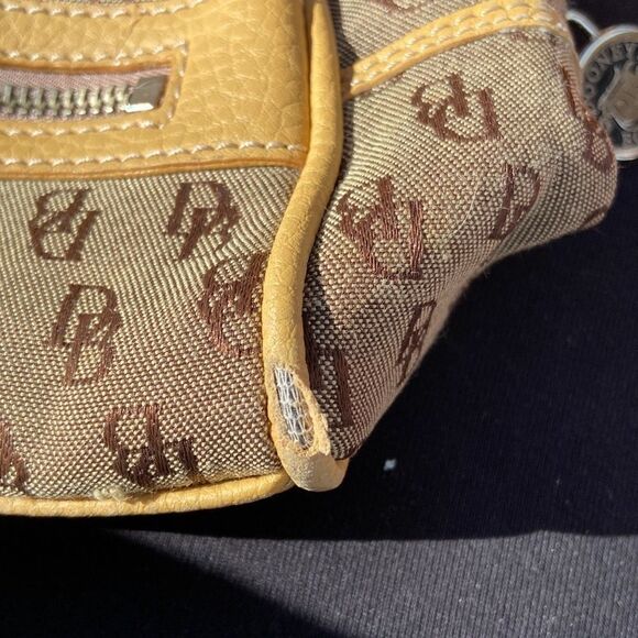 Dooney & Bourke Brown Logo Satchel Purse Handbag Monogram Shoulder Bag - Picture 8 of 9